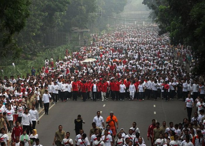 SBY& Boediono di Independence Day Run 2014 